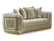 Elegance 3-pieces (Sofa & Loveseat & Chair) Livingroom Set Cream in Cream - 101-ELE-LV938-321