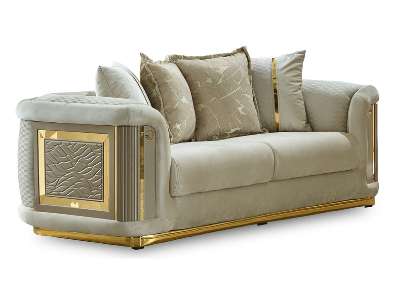 Elegance 3-pieces (Sofa & Loveseat & Chair) Livingroom Set Cream in Cream - 101-ELE-LV938-321