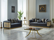 Elegance 3-pieces (Sofa & Loveseat & Chair) Livingroom Set Dark Grey in Dark Grey - 101-ELE-LV412-321