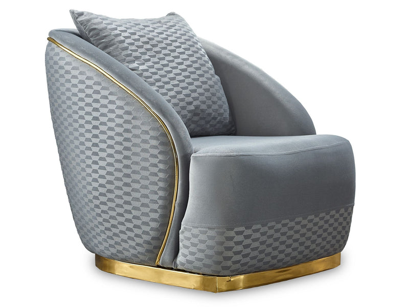Elegance 3-pieces (Sofa & Loveseat & Chair) Livingroom Set Light Grey in Light Grey - 101-ELE-LV405-321