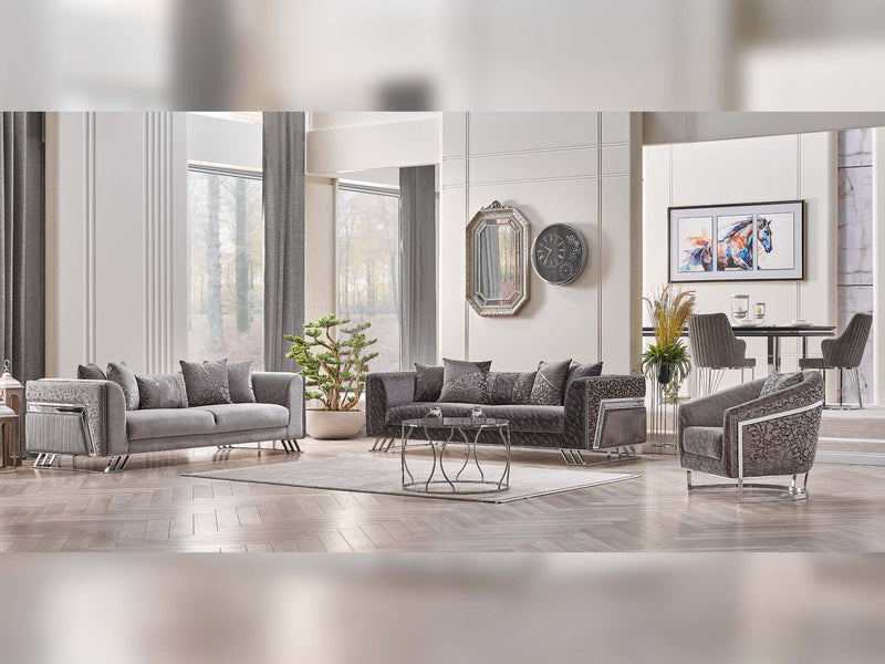 Elegance San 4-pieces (2 Sofa & 2 Chair) Livingroom in Beige - 200-SAN-ELE-BEI-3311