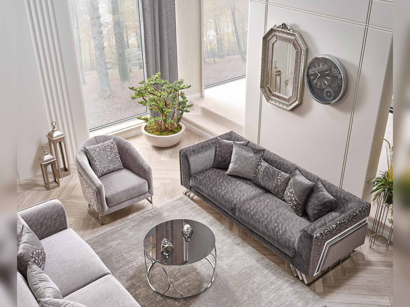 Elegance San 4-pieces (2 Sofa & 2 Chair) Livingroom in Beige - 200-SAN-ELE-BEI-3311