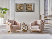 Elegance San 4-pieces (2 Sofa & 2 Chair) Livingroom in Light Grey - Dark Grey - 200-SAN-ELE-LG-DG-3311