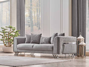 Elegance San 4-pieces (2 Sofa & 2 Chair) Livingroom in Light Grey - Dark Grey - 200-SAN-ELE-LG-DG-3311