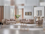 Elegance San 4-pieces (2 Sofa & 2 Chair) Livingroom in Light Grey - Dark Grey - 200-SAN-ELE-LG-DG-3311