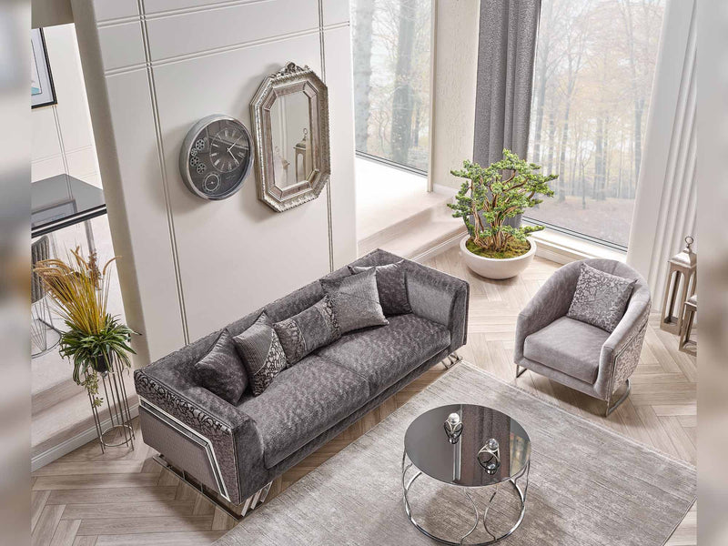 Elegance San Stationary Sofa in Dark Grey - 200-SAN-ELE-DG-3