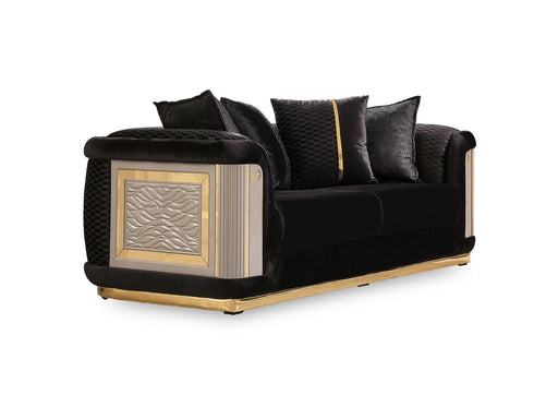Elegance Stationary Loveseat Black in Black - 101-ELE-LV900-2