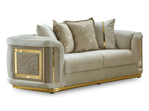 Elegance Stationary Loveseat Cream in Cream - 101-ELE-LV938-2