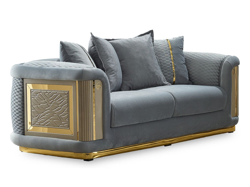 Elegance Stationary Loveseat Light Grey in Light Grey - 101-ELE-LV405-2
