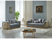 Elegance Stationary Loveseat Light Grey in Light Grey - 101-ELE-LV405-2