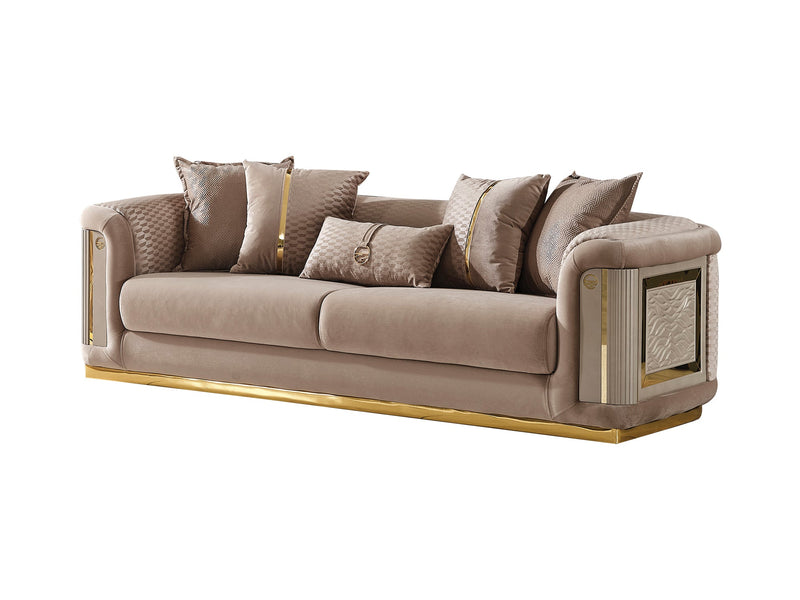 Elegance Stationary Sofa Beige in Beige - 101-ELE-LV260-3