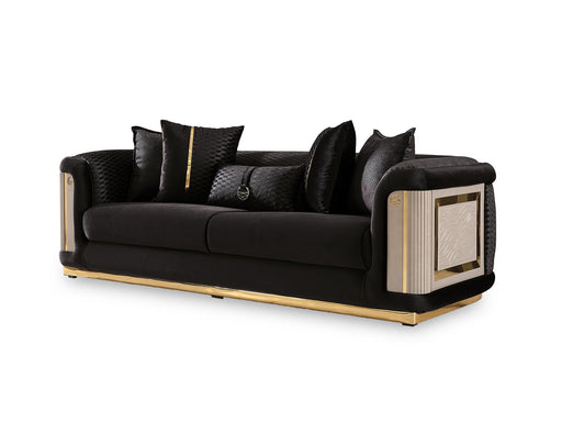 Elegance Stationary Sofa Black in Black - 101-ELE-LV900-3
