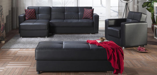 Elegant Sectional Storage Chaise Part (Santa Glory Black) 1 Piece - 10-ELE-P658D-05-C