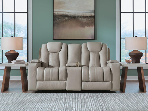 Elevate Edges Coin Glider Reclining Loveseat with Console - PC8330543