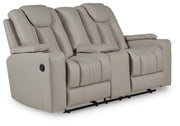 Elevate Edges Coin Glider Reclining Loveseat with Console - PC8330543