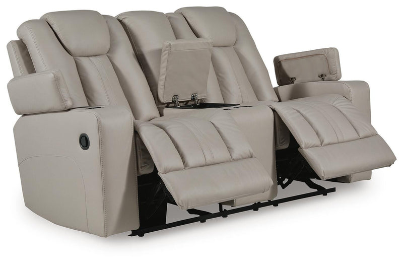 Elevate Edges Coin Glider Reclining Loveseat with Console - PC8330543