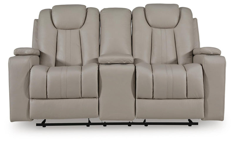 Elevate Edges Coin Glider Reclining Loveseat with Console - PC8330543