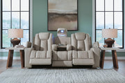Elevate Edges Coin Reclining Sofa with Drop Down Table - PC8330589