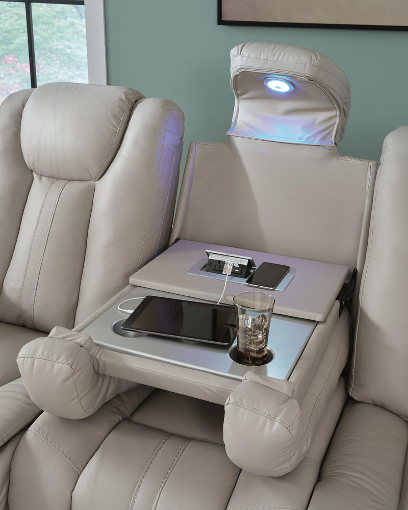 Elevate Edges Coin Reclining Sofa with Drop Down Table - PC8330589