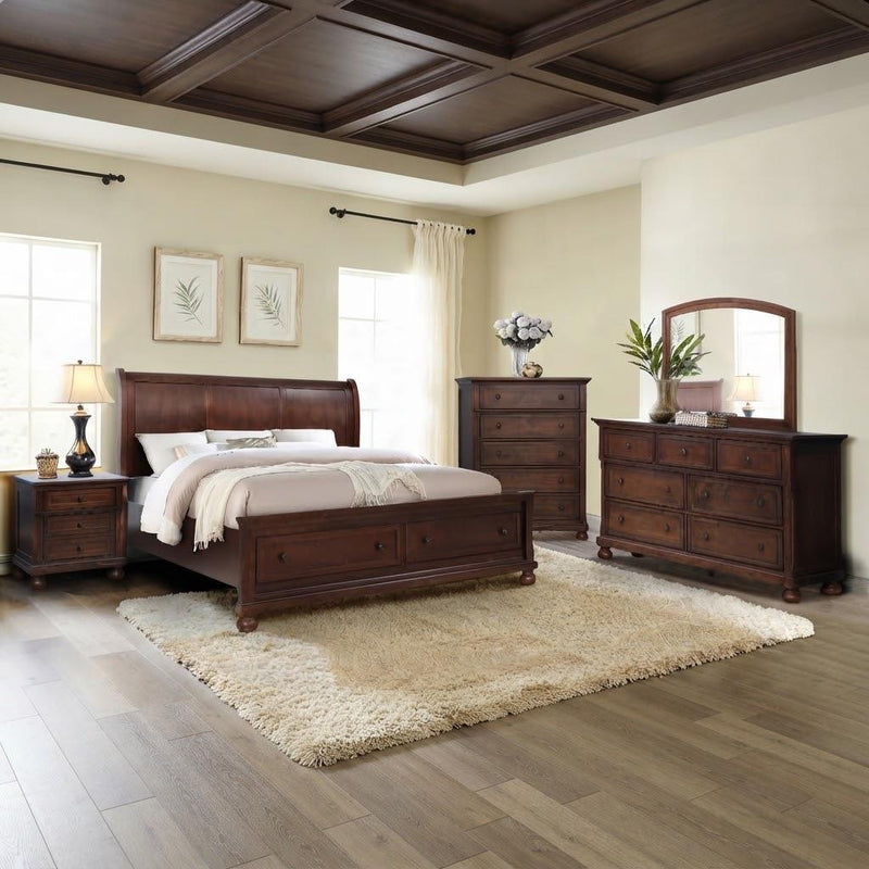 Eliana - Brown Queen Bed, Dresser, Mirror, Nightstand - B215-QDMN