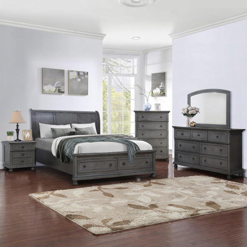 Eliana - Gray Queen Bed, Dresser, Mirror, Nightstand - B216-QDMN