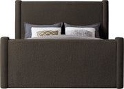 Elias Boucle Fabric King Bed Brown - Gate FurnitureKing Bed