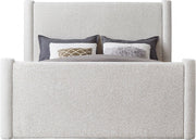 Elias Boucle Fabric King Bed Cream - Gate FurnitureKing Bed