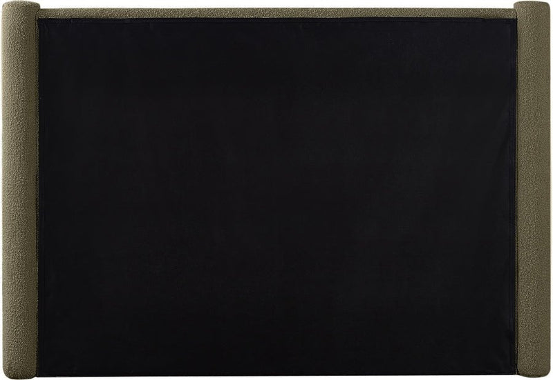 Elias Boucle Fabric King Bed Olive - Gate FurnitureKing Bed