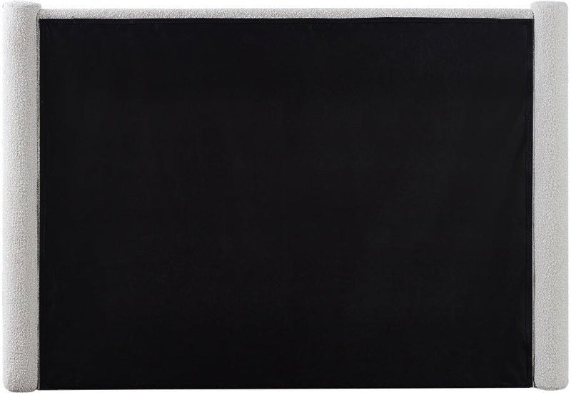 Elias Boucle Fabric Queen Bed Cream - Gate FurnitureQueen Bed