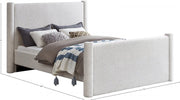 Elias Boucle Fabric Queen Bed Cream - Gate FurnitureQueen Bed