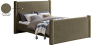 Elias Boucle Fabric Queen Bed Olive - Gate FurnitureQueen Bed