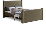 Elias Boucle Fabric Queen Bed Olive - Gate FurnitureQueen Bed