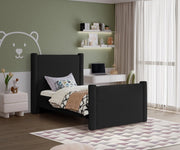 Elias Boucle Fabric Twin Bed Black - Gate FurnitureTwin Bed