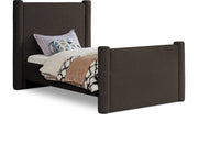 Elias Boucle Fabric Twin Bed Brown - Gate FurnitureTwin Bed
