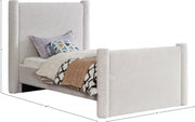 Elias Boucle Fabric Twin Bed Cream - Gate FurnitureTwin Bed