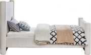 Elias Boucle Fabric Twin Bed Cream - Gate FurnitureTwin Bed