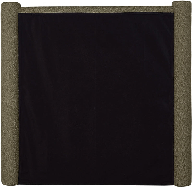 Elias Boucle Fabric Twin Bed Olive - Gate FurnitureTwin Bed