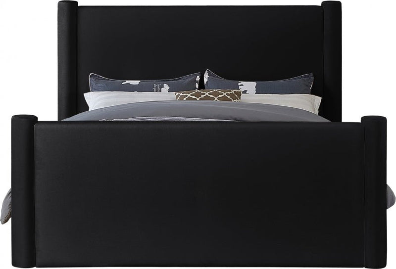 Elias Velvet King Bed Black - B1298Black-K