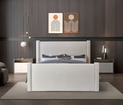 Elias Velvet King Bed Cream - Gate FurnitureKing Bed