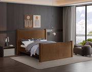Elias Velvet King Bed Saddle - Gate FurnitureKing Bed