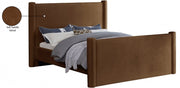 Elias Velvet King Bed Saddle - Gate FurnitureKing Bed