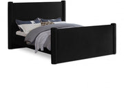 Elias Velvet Queen Bed Black - Gate FurnitureQueen Bed