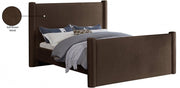 Elias Velvet Queen Bed Brown - Gate FurnitureQueen Bed