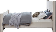 Elias Velvet Queen Bed Cream - Gate FurnitureQueen Bed