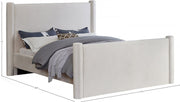 Elias Velvet Queen Bed Cream - Gate FurnitureQueen Bed