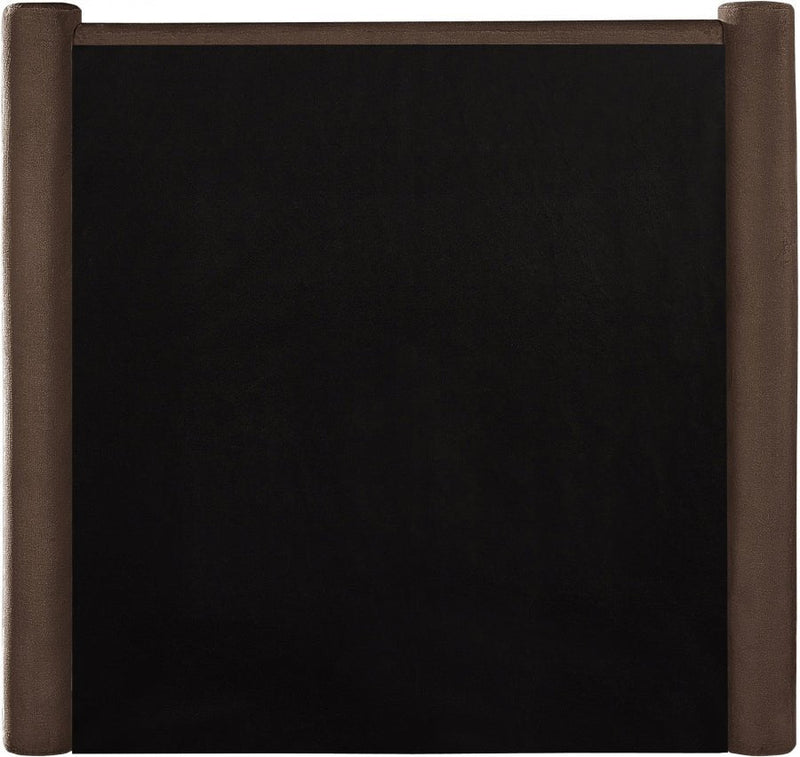 Elias Velvet Twin Bed Brown - Gate FurnitureTwin Bed