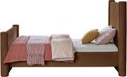 Elias Velvet Twin Bed Saddle - Gate FurnitureTwin Bed