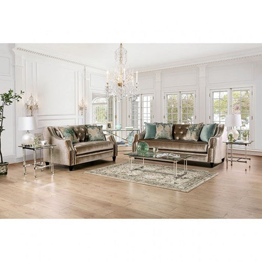 Elicia Champagne/Turquoise Sofa - SM2685-SF