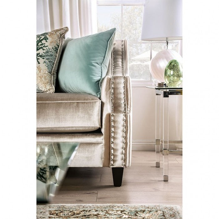 Elicia Champagne/Turquoise Sofa - SM2685-SF