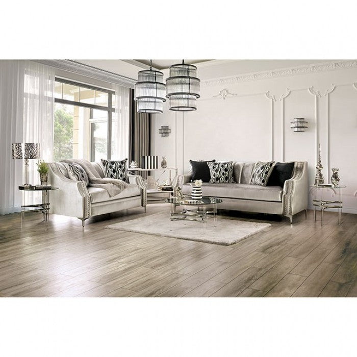 Elicia Silver/Black Sofa - SM2686-SF